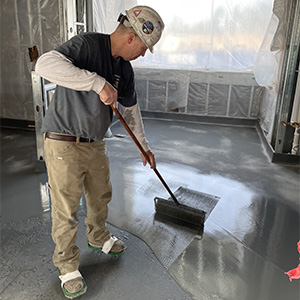 Installing a urethane cement floor in a restaurant in Denver