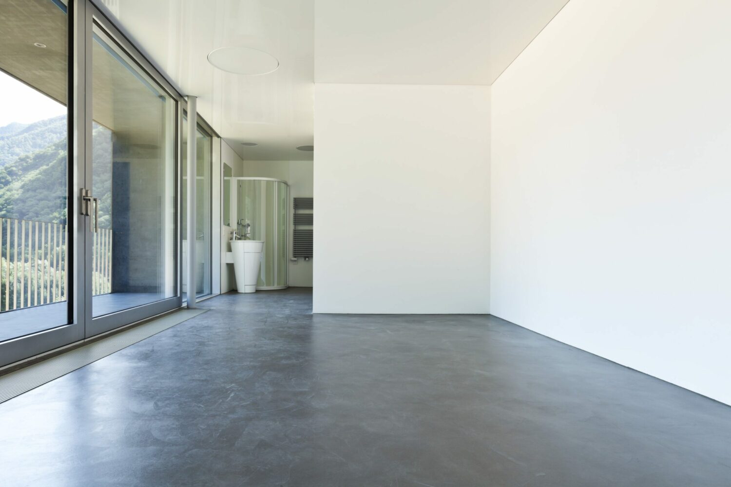 Concrete flooring in a house