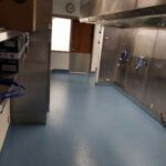 quartz epoxy floor in commercial kitchen