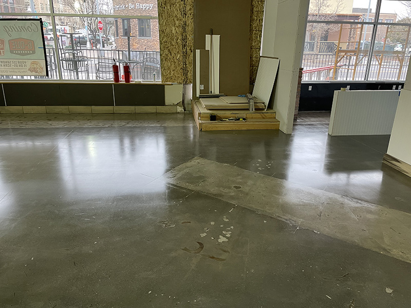 concrete polished in restaurant