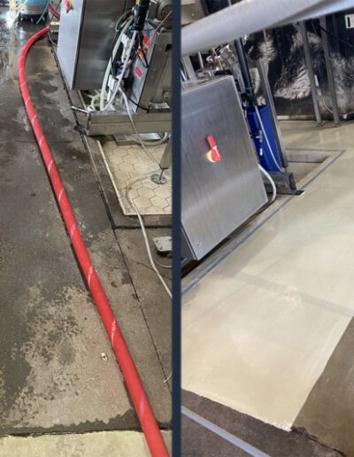 repaired epoxy floor with sika joint added