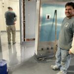 Urethane cement in commercial kitchen
