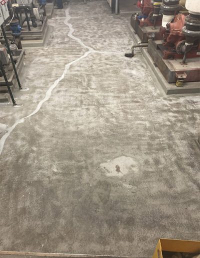 floor prepped for epoxy
