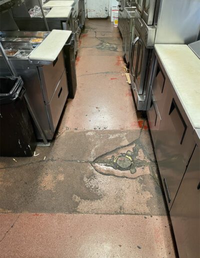 damaged epoxy kitchen floor