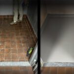 prep and coat old cracked quarry tile floor with urethane cement