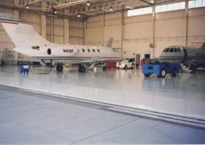 installed epoxy at airplane hangar