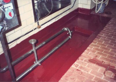 Red containment epoxy at dairy facility