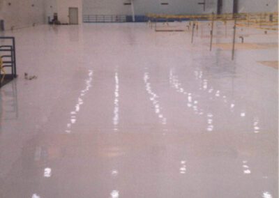 large white epoxy install in warehouse