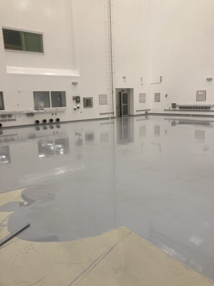 Epoxy flooring in aerospace clean room