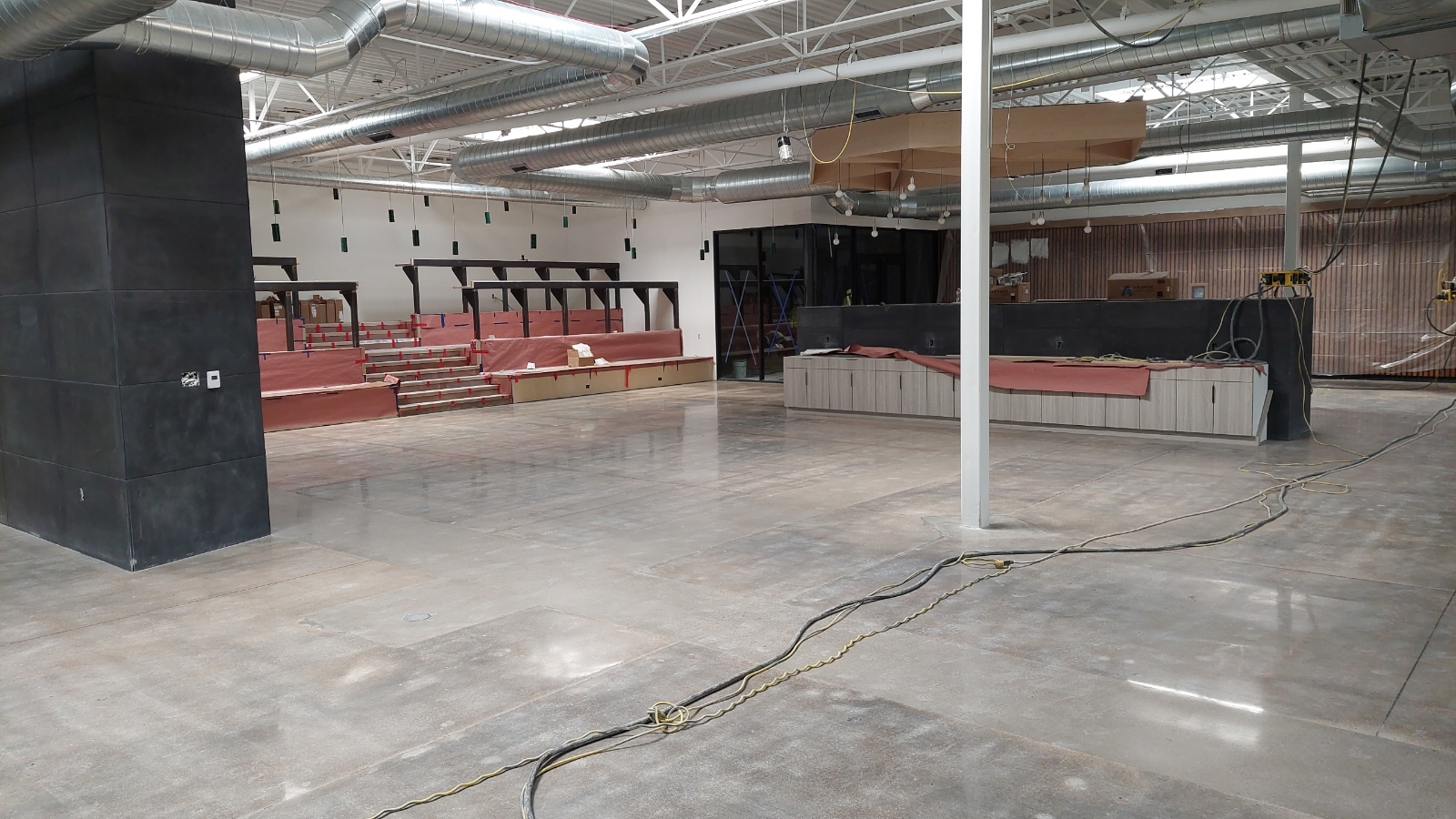 Retail space with polished concrete 