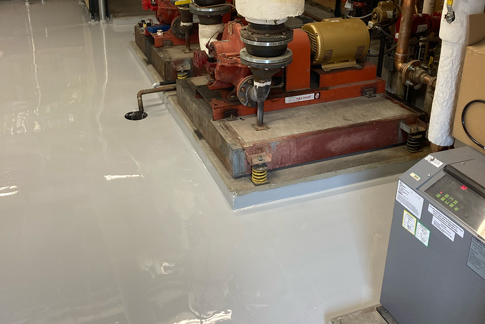 Epoxy floor in an office