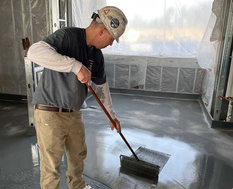 Epoxy floor in an office
