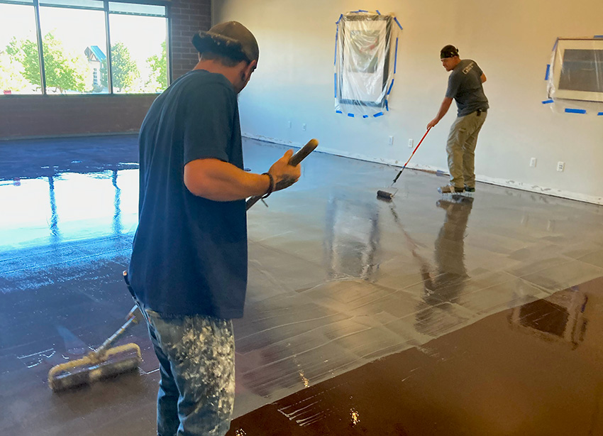 Epoxy floor in an office