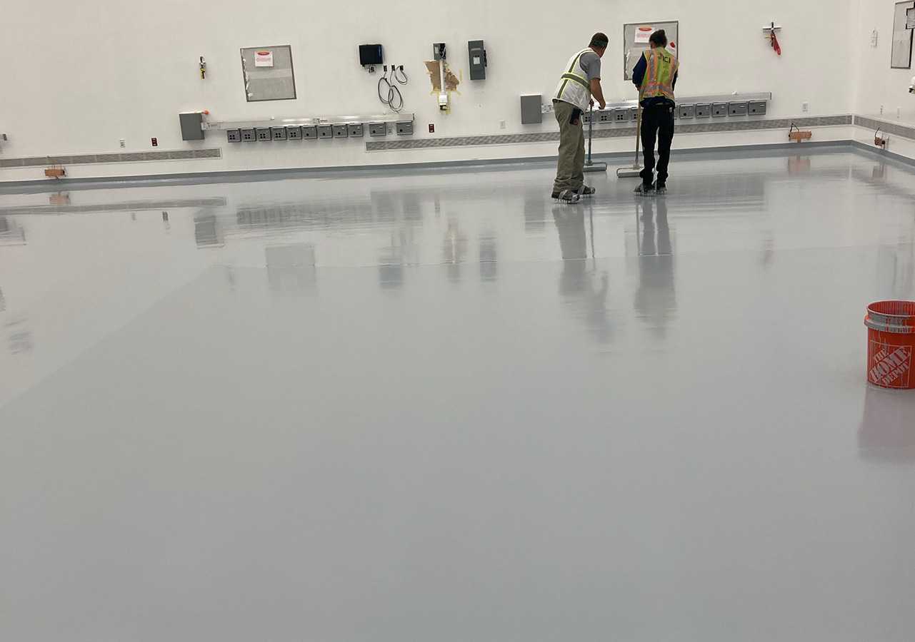 laying epoxy floor