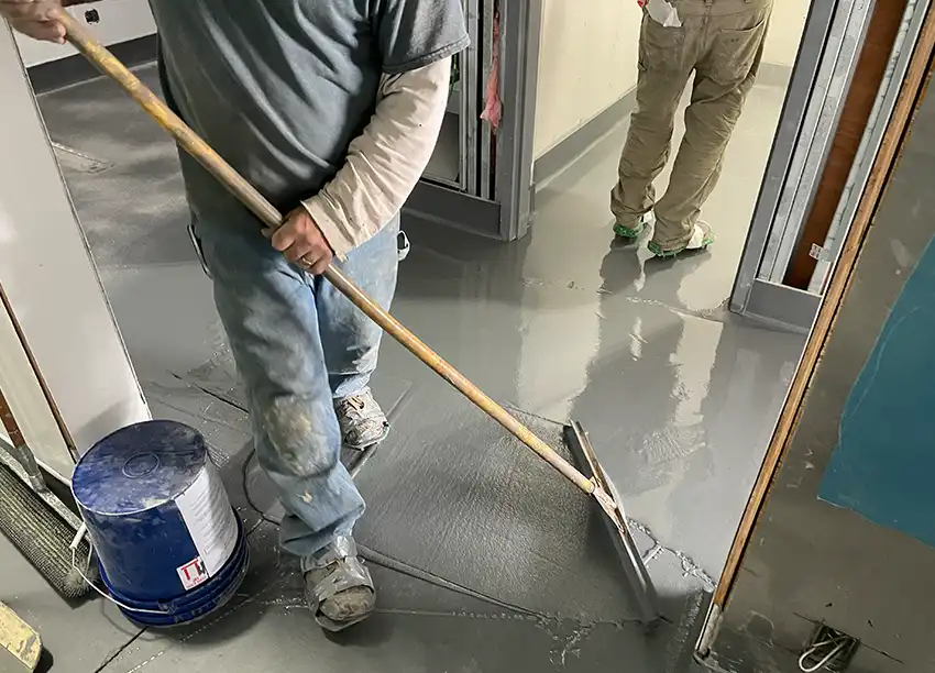 Epoxy floor in an office