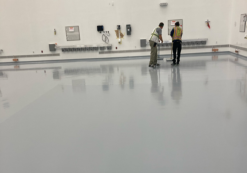 Epoxy floor in an office